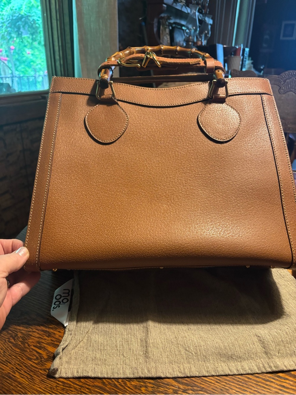 Gucci Brown Leather Top-Handle Satchel with Bamboo Detail